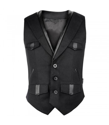 Men Gothic Vest Steampunk Wool Vest Wedding Military Style Waistcoat